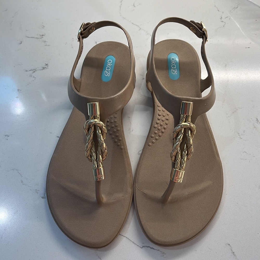 Oka b. Gold Thong Sandals
